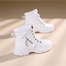 Women's Snow Boots, Warm Winter Boots, Waterproof & Comfortable Combat Boots - White - View 3