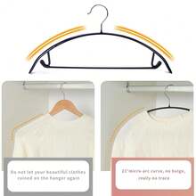 Kleiderbügel Metall (42 cm) – 10 Stück Platzsparende Kleiderbügel für Erwachsene,1,2cm Dick,Keine Schulter Bumps No Mark, Belastbar mit Schwerer Kleidung,Bügel mit rutschfest Nut für Mäntel, Hosen,Schwarz - Noir - Voir 4