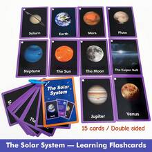 Lachilly Preschool Astronomy Solar System Flash Cards (15Pcs Double Sided) - Kids Planets & Space Educational Learning Cards Science Vocabulary Flashcards - Multicolor - View 3