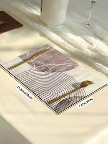 1pc Rubber Material Kitchen Long Runner Rug, Colorful Geometric Print Pattern, Nordic Luxury Style Kitchen Mat, Long Runner Rug For Laundry Room, Thick Fabric With Foot Feel, Easy Care Machine Washable, Practical Entryway Doormat Home Decor, Suitable For Dining Room, Kitchen, Laundry Room, Indoor Entrance, Autumn/Winter Gift - Rust Brown - View 3