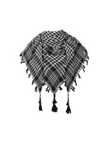 Herren Arabischer quadratischer Schal - vierseitiges Hänge-Schnurrbart-Hahnentrittmuster Kopftuch, Mehrfarbige Optionen (Rot/Grün Lila/Braun) - vielseitiges kulturelles und formelles Bekleidungszubehör für Hochzeiten, Geschäft und Lässig-Outfits - strapazierfähiges und pflegeleichtes Design - Farbe - Übersicht 3