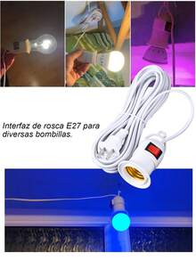 2 Piezas Extensión de 3m/5m de extensión colgante de linterna colgante con enchufe E26/E27, con un interruptor de encendido/apagado. - 2 piezas - Ver 6