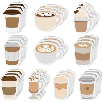 2/10 Pack Coffee Cup Sticky Notes - Funny Self Sticky Notepads Writing Memo Pads For Coffee Lover Office School Supplies Student Gift Class Reward Birthday Party Favors Goodies Bag Fillers