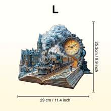 1件 Chrono Train 木製不對稱拼圖，動物造型 2D 拼圖玩具，適合兒童與成人，教育遊戲，派對、節日、聖誕與生日禮物，獨特魔幻桌面裝飾創意木製拼圖禮品 - 彩色 - 查看 12