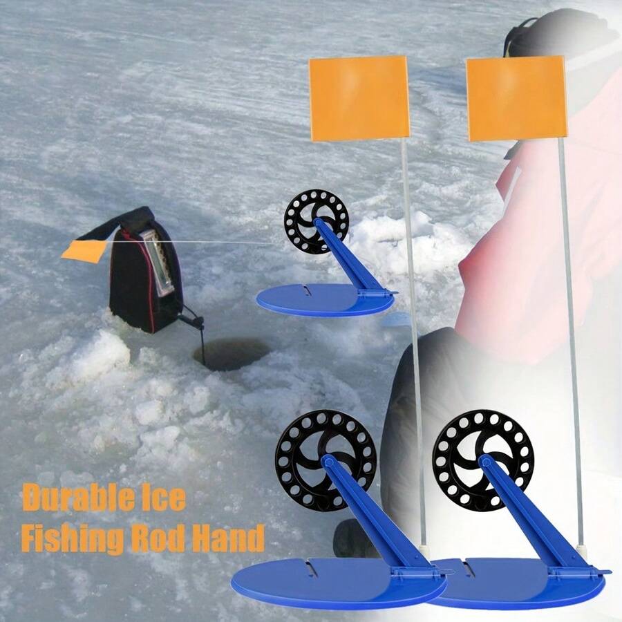 2pcs/Set Automatic Fishing Reel, Ice Fishing Flip-Up Bobber & Flag Indicator Kit, Designed For Winter Fishing Enthusiasts