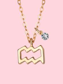 1条十二生肖锌合金镀金项链，适合作为生日礼物和青少年日常时尚配饰 - 金黃色 - 查看 7