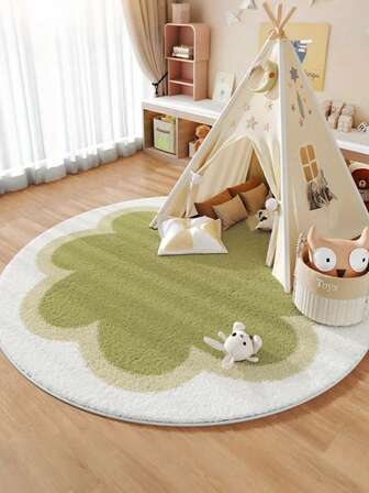 1 st. rund matta i krämfärgad stil, blommig rund matta, halkfri, lätt att rengöra, lämplig för sovrum, vardagsrum, lounge, arbetsrum, entré, barnrum, matsal, kan användas som dekoration med barnrumstema, perfekt present till jul, tvättbar och halkfri, dekorativ matta, mattor för vardagsrum