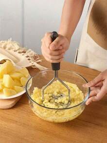 Heavy Duty Potato Masher, Commercial & Household Use, Non-Slip Handle, Stainless Steel, Easy To Clean, Suitable For Potatoes, Vegetables & Fruits, Ideal For Home Cooks And Professional Chefs, Vegetable Masher/Ricer, Essential Kitchen Tool, Ergonomic Handle, Durable Kitchenware - Multicolor - View 4