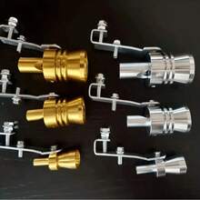 Large Silver Turbo Whistle Exhaust Pipe Sound Maker, Suitable For Displacement 2.4L And Above