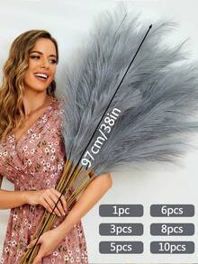 50/30/20/10 Lá Cỏ Pampas Nhân Tạo, Cỏ Pampas Xù, Trang Trí Hoa Lá, Thích Hợp Cho Trang Trí Nhà Phong Cách Boho, Đám Cưới, Ngày Valentine, Sinh Nhật, Lễ Tốt Nghiệp, Trang Trí Mùa Thu, Cây Nhân Tạo - Xám nhạt - Xem 13
