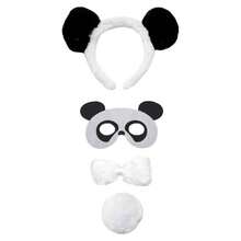 Headband Bowtie cola Mscara unisex nios 4pc Disfraces, Panda, Mediano - inicial - Ver 1