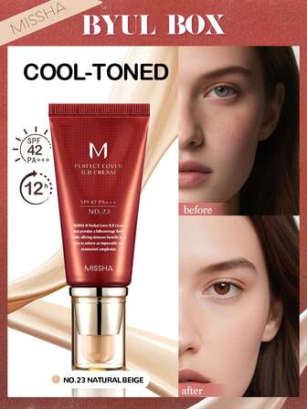  BB Cream With Full Coverage, Anti-Aging SPF42 - MISSHA M Perfect Cover, 50ml, Lightweight, Natural Look, Hydrating Makeup Base