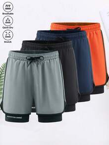 2026 New Men's 7-Inch Running Shorts With Built-In Liner - Boyfriend Style Quick-Dry Workout Shorts, Suitable For Spring/Summer Training, Fitness And Commuting