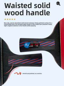 1pc Century Dawn 5-Star Table Tennis Racket, Professional Training & Competition Grade, High Elasticity , 7-Ply Solid Wood Blade, Comes With Case, Single Racket Set, Carbon Fiber Blade, Gym & Club Sports Equipment - Multicolor - View 9