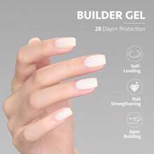 GAOY Builder Gel For Nails, 16ml Nail Strengthener In A Bottle, Nail Extension Hard Gel, Soak Off Long Lasting UV Light Cure, 1731 Milky White, Base Coat Top Coat Needed - MàuG - Xem 3