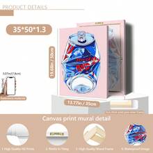 1pc Modern Decor Poster, Canvas Print, Crushed Red Bull Can Art Print: Pop Art Kitchen Poster, Suitable For Home Decor, Room Decor, Bedroom Decor, Living Room Decoration, Bathroom Decor, Wall Decor, Optional Wall Art With Frame.