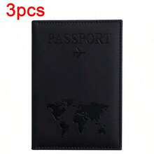 1pc/3pcs/5pcs/10pcs Matte PU Travel Passport Cover, With World Map & Letter Printing, Holder Design Passport Wallet Holder Organizer Women, Essential Travel Accessory Letter Versatile, Large Capacity Middle School Students, High School Senior High School Students, College Students, University Students, Freshman, Sophomore, Underclassmen, Customized Passport Case, Summer Holiday
