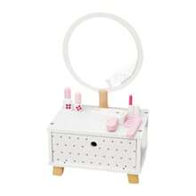 Menolana Tocador de Princesa de Madera para niños pequeños tocador de Maquillaje Juguetes de Aprendizaje de Habilidades Juego de rol Juego de simulacionConveniente y duradero, favorito para niños - Multicolor - Ver 7