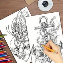 22-Page Thick Paper Adult Coloring Book - Relaxing Designs, Perfect Gift For Halloween, Christmas, Thanksgiving And Birthdays