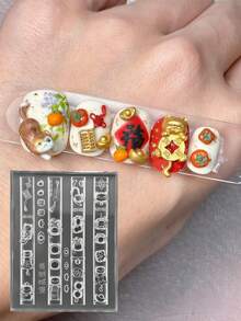 Cute Cartoon Cat, Sewing Machine, Umbrella Shaped Nail Art Molds, High Transparency Silicone Molds - Clear - View 9