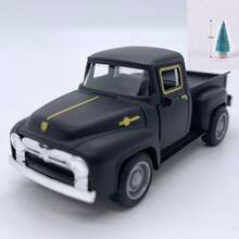 圣诞红色卡车模型复古金属汽车摆件收藏玩具，配有迷你圣诞树，适合桌面装饰，适合作为复活节、圣诞节和生日礼物。 - 粉色 - 查看 9