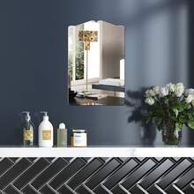 OUTANA 1片无框自粘全身镜墙贴。可移除、防碎、非玻璃材质的长方形镜子,适用于卧室、健身房门、客厅、浴室和办公室,可用作装饰化妆镜或墙镜。 - 彩色 - 查看 6