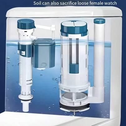 Modern Toilet Flush Valve Replacement Kit, Plastic Structure, Fits Multiple Toilet Tank Models, Easy Installation, No Pressure Bathroom Bathroom Accessories Bathroom Tools