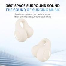 Lenovo EA420 Bluetooth Wireless Earbuds TWS U-Shaped Ear Clip Type Earphone Bluetooth 5.4 Touch Control Long Battery Life With Mic - Black - View 3