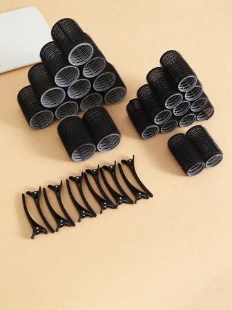 36pcs Self-Curling Hair Curler Set, Includes 24 Hair Curlers And 12 Clips, Salon-Grade DIY Curling Tool, No Heat Required