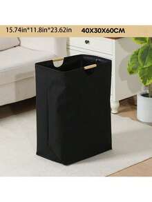 1pc Foldable Laundry Basket With Handle, Portable Dirty Clothes Storage Box For Bedroom, Bathroom, Multi-Functional Washing Organizer Basket For T-Shirts, Shirts, Household Items