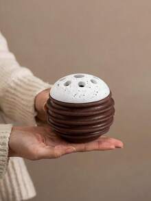1pc Spherical Resin Handheld Incense Burner, Black, Chocolate, Coffee Color, Minimalist Modern Style, Middle Eastern, Arabic Incense Holder, Home Decor For Bedroom, Living Room, Office, Hotel, Festival - Multicolor - View 5