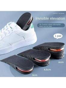 1 Pair PVC Invisible Height Increase Insoles, 2-Layer/3-Layer Height Increasing Insole Set, Unisex Hidden High Heel Shoes - Heightening Half Pad - View 2