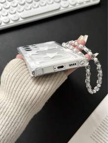 五角星彩绘透明插卡槽硅胶软壳全包覆保护手机壳，附赠串珠手链配件，兼容三星 Galaxy S25/S25 Plus/S25 Ultra/A16/A36/A26/A56/A50/A12/A32/A52/A72/A51/A21S/A13/A14/S24/S24 Plus/S24 Ultra、S22/A52/A53/A54/A55、S23、11/12 Pro/12/12X/13 Pro/14 Pro/15 Pro、Redmi 10/9/Note 9/12C/Note 11 Pro/Note 8 Pro - 彩色 - 查看 8