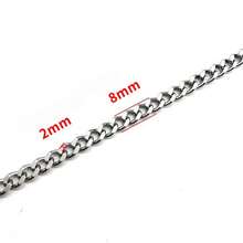 1 Pack 1 Meter 304 Stainless Steel Multi-Style Silver Cuban Link Chain, Suitable For Jewelry Making, DIY Materials, Necklaces, Bracelets, Clothing Accessories - Multiple Cuban Chains - View 16
