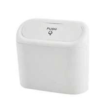 1pc White Mini Creative Car Trash Can - White - View 7