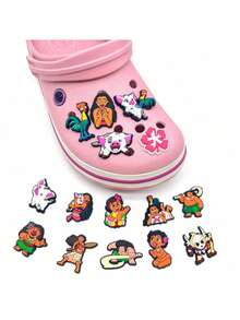 [ Official Licensed] Moana Series Shoe Charms (5/10pcs) - PVC Waterproof Shoe Clips, Moana/Maui Character Design, DIY Creative Decoration For Kids And Adults,Shoe,Spring Summer Picks,Brides Maid Gifts,Room,Bedroom Deccor,Bedroom Deccor,Beach,Travel,For Men,For Women,Vacation - Multicolor - View 2