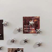 5/10 piezas/Set Imanes de nevera de estrella plateada Eid Mubarak, pegatinas magnéticas insonorizadas, decoración de nevera de cocina, decoración de Eid - Plateado - Ver 8