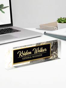 1pc Customized Acrylic Desk Name Plate, 20 Styles Available, Personalized Text, Employee Appreciation Gift For Teachers, Colleagues, Nurses, Managers - Multicolor - View 22