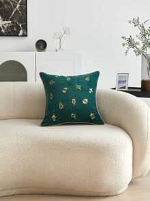 Capa de almofada bordada em veludo cotelê com estampa de lanterna e calêndula em 3D, ideal para decoração de sala de estar, quarto, carro, festas e diversos ambientes. (1 peça)