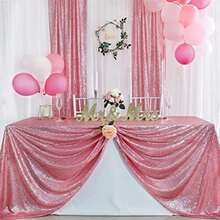 B-COOL - Mantel de Lentejuelas moradas de 60 x 102 Pulgadas, Tela de Cocina Brillante con Purpurina para decoración de Boda, Halloween, Fiesta de cumpleaños(203.2 x 127 cm (Rectangular) Rosa fucsia) - Multicolor - Ver 4