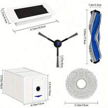Replacement Parts For ECOVAC S T30 Pro, T30 Pro Omni, T30 Max, Yeedi M12 Pro+, DDX14: Main Side Brush, HEPA Filter, Mop Cloth, Dust Bag