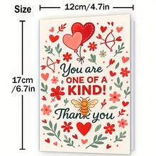 1pc "Happy Valentine's Day" Funny Valentine's Day Greeting Card, Hand-Drawn Heart Design, Best Gift For Lover, High-Quality Card With Envelope (12x17cm)/(4.72x6.7in) - Multicolor - View 2