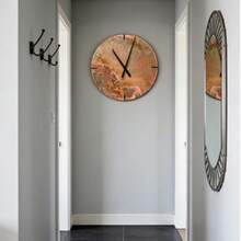 12 Inch Wall Clock Round, Industrial Clock Copper Patina. Wall Art Copper, Large Clock Copper Color, Raw Copper Clock. Wall Decor. Gift Copper - 1 - 查看 7