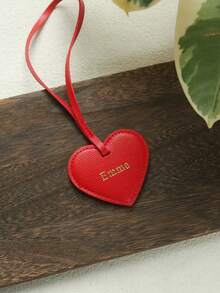 个性化姓名心形PU皮革行李牌，可定制金/银字母组合，适用于行李箱、手提包或背包，时尚可定制标签，情人节、圣诞节、生日或周年纪念日送给女性的理想礼物 - 彩色 - 查看 17
