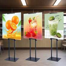 Poster Stand Floor Standing Sign Holder 71" Adjustable Height Double-Sided - Black - View 5