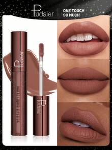 Pudaier Brillo de labios mate - Larga duración, sin manchas, acabado suave, colores vívidos y vibrantes - 05. Impulsado por - Ver 1
