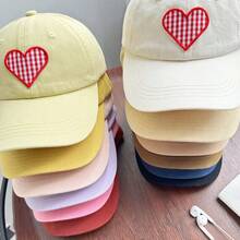 Gorras de béisbol para niños, gorras de camionero con bordado de corazón, ajustables, para el sol, para niñas - Burdeos - Ver 7