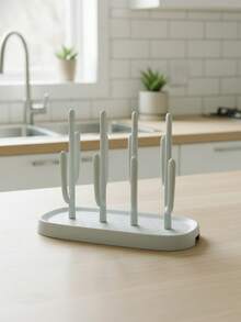 1pc Baby Bottle Drying Rack, Countertop Draining Organizer Holder For Bottles, Cups And Accessories - Multicolor - View 8