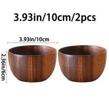 1/2/4/8 piezas Cuencos de madera de acacia con forma de calabaza hechos a mano - Cuencos redondos de madera para ensalada/aperitivos para palomitas, pasta, caramelos, cereales, crema de coco, aperitivos, cocina, diseño rústico, platos de madera hechos a mano, platos para salsa de inmersión 8cm/12.5cm/14cm/16cm