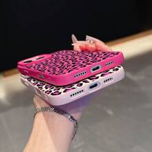 A Simple And Stylish Pink Phone Case With Leopard Print Pattern, Compatible  11,12,13,14,17,11 Pro Max,12 Pro Max,13 Pro Max,14 Pro Max,15 Pro Max,16 Pro Max/17 Pro Max/S22/S22PLUS/S23/S23PLUS/S24/S24PLUS/S25/S25PLUS/S25ULTRA Waiting For The Model. As A Gift For Family And Friends, It Is Very Suitable As A Fashionable Choice For Occasions Such As Birthdays, Spring Festival, Holidays, Valentine's Day, Etc. - Màu Hồng Tươi - Xem 4